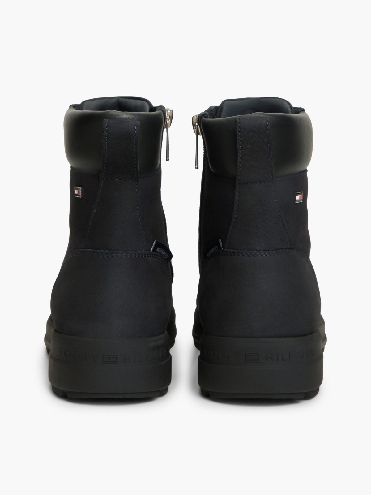 Waterproof Leather Lace-Up Ankle Boots — Blue