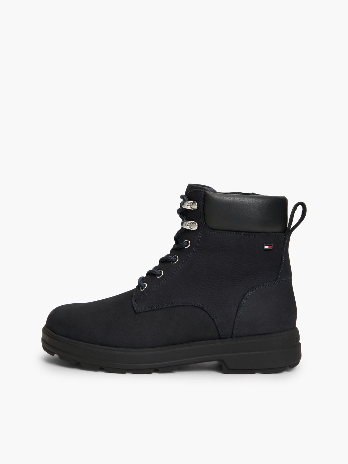 Waterproof Leather Lace-Up Ankle Boots — Blue