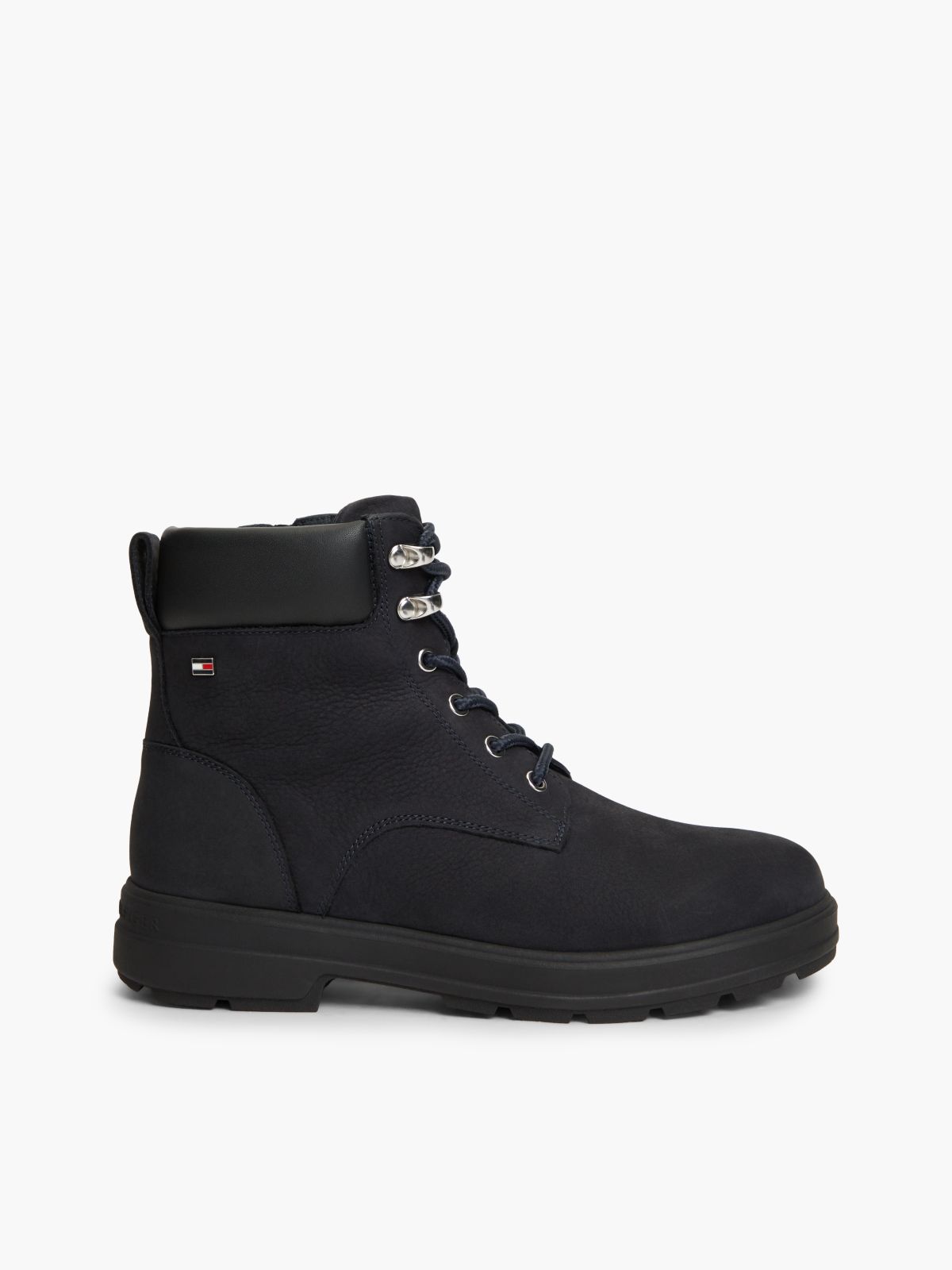 Waterproof Leather Lace-Up Ankle Boots — Blue