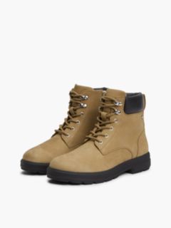 Waterproof Leather Lace-Up Ankle Boots — Khaki 2