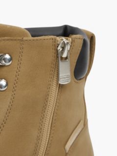 Waterproof Leather Lace-Up Ankle Boots — Khaki 6
