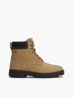 Waterproof Leather Lace-Up Ankle Boots — Khaki 1