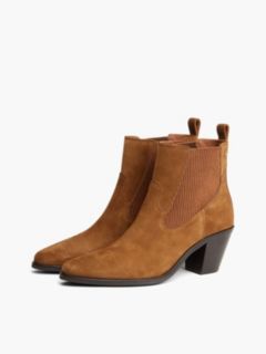 Suede Western Chelsea Boots — Brown 2