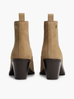 Suede Western Chelsea Boots — Khaki 4