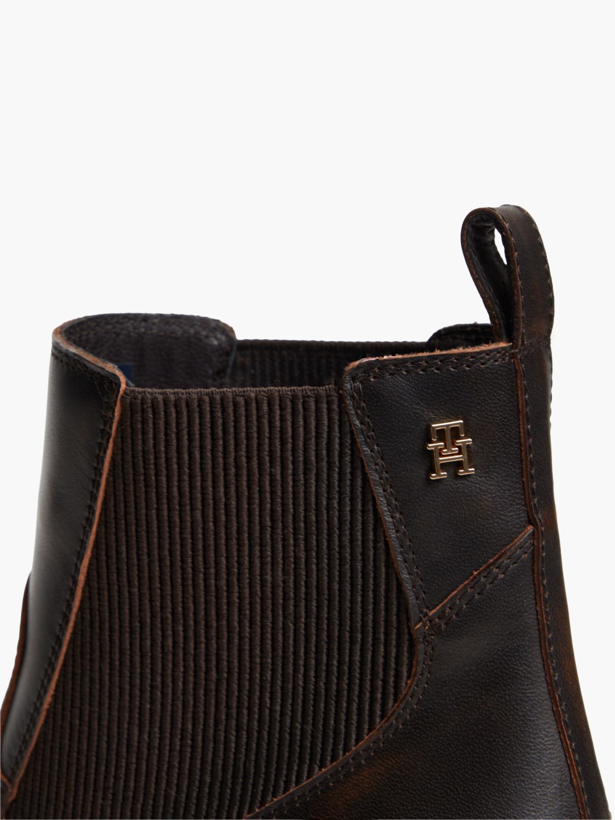 Leather Western Chelsea Boots — Brown