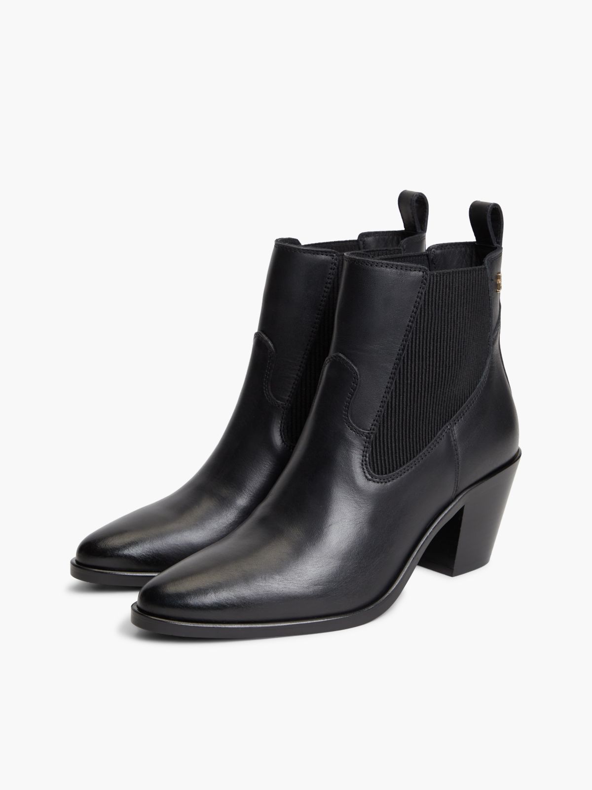 Leather Western Chelsea Boots — Black