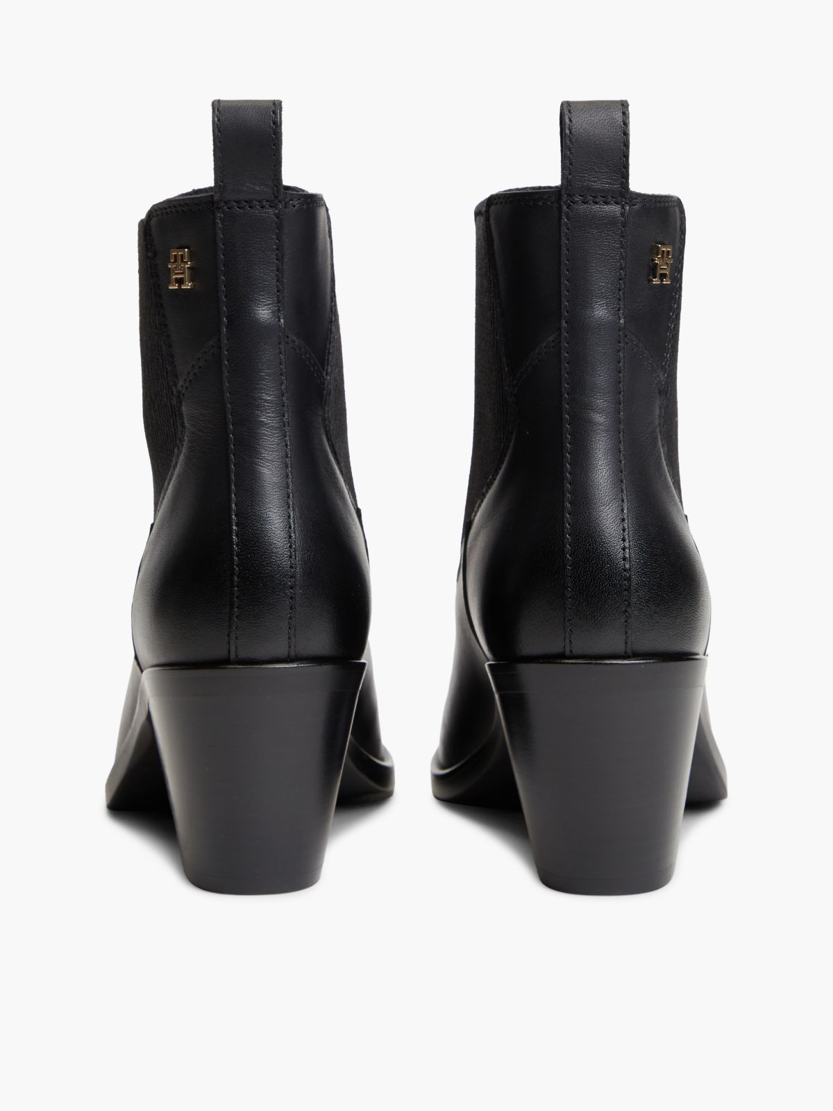 Leather Western Chelsea Boots — Black