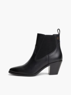 Leather Western Chelsea Boots — Black 7