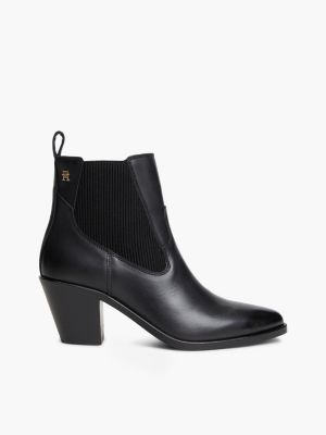 black leather western chelsea boots for women tommy hilfiger