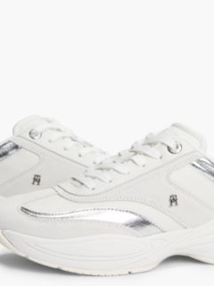 Suede TH Monogram Metallic Trainers — White 6