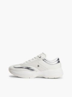 Suede TH Monogram Metallic Trainers — White 7