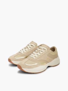 Suede TH Monogram Metallic Trainers — Beige 2