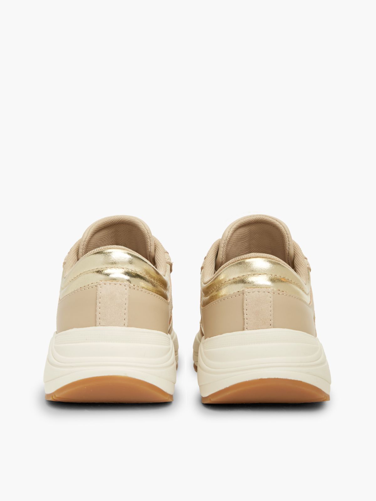 Suede TH Monogram Metallic Trainers — Beige