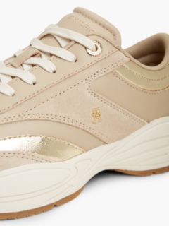 Suede TH Monogram Metallic Trainers — Beige 6