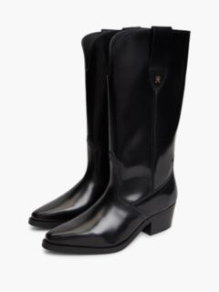 TH Monogram Leather Cowboy Boots — Black 2