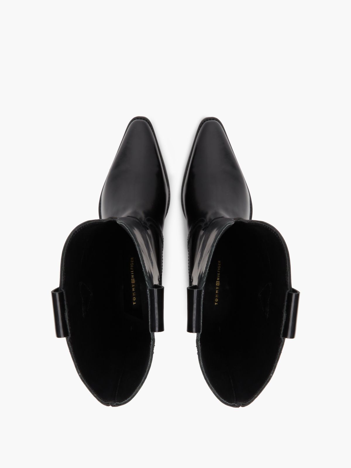 TH Monogram Leather Cowboy Boots — Black