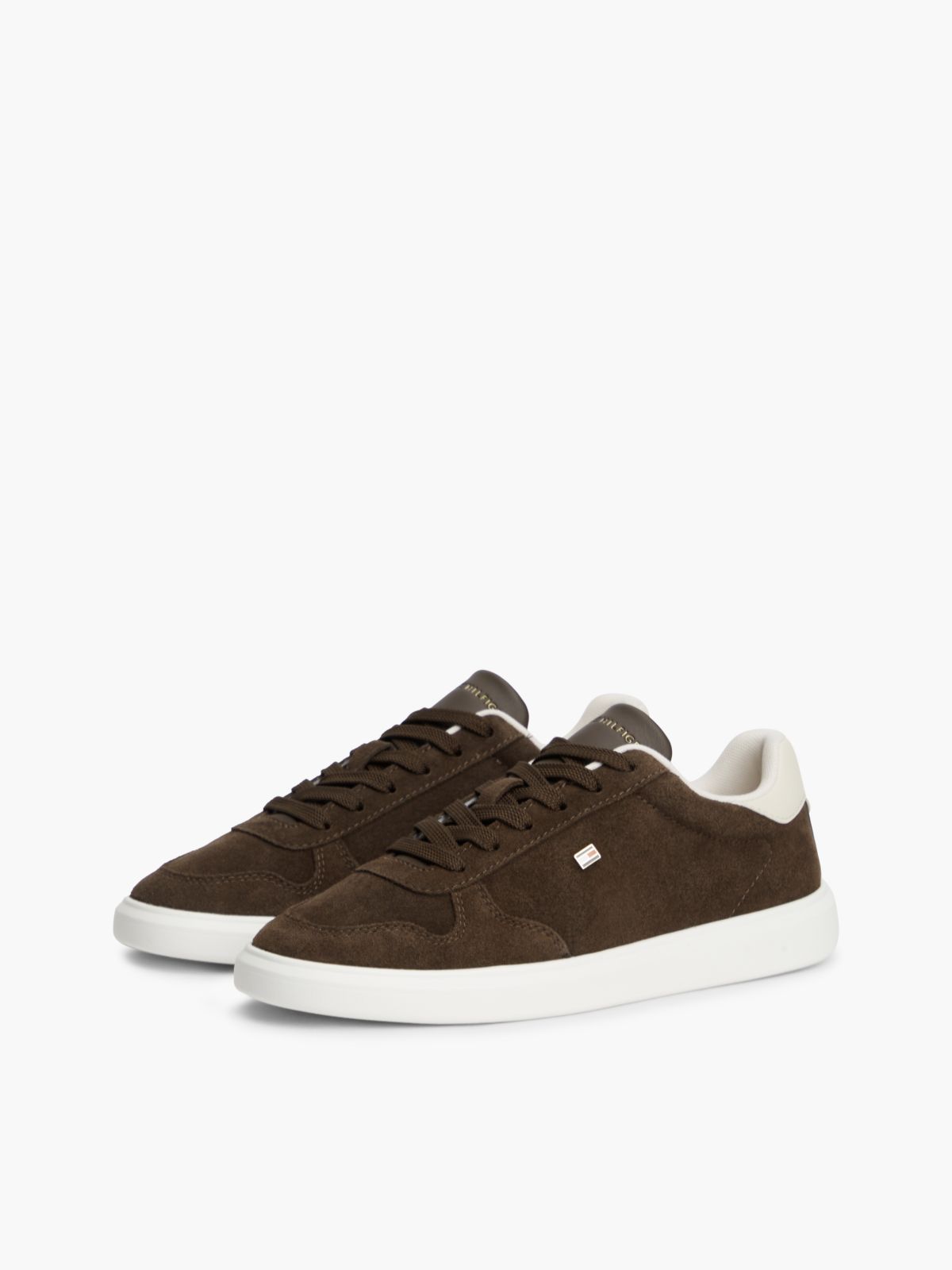 Lightweight Suede Court Trainers — Brown