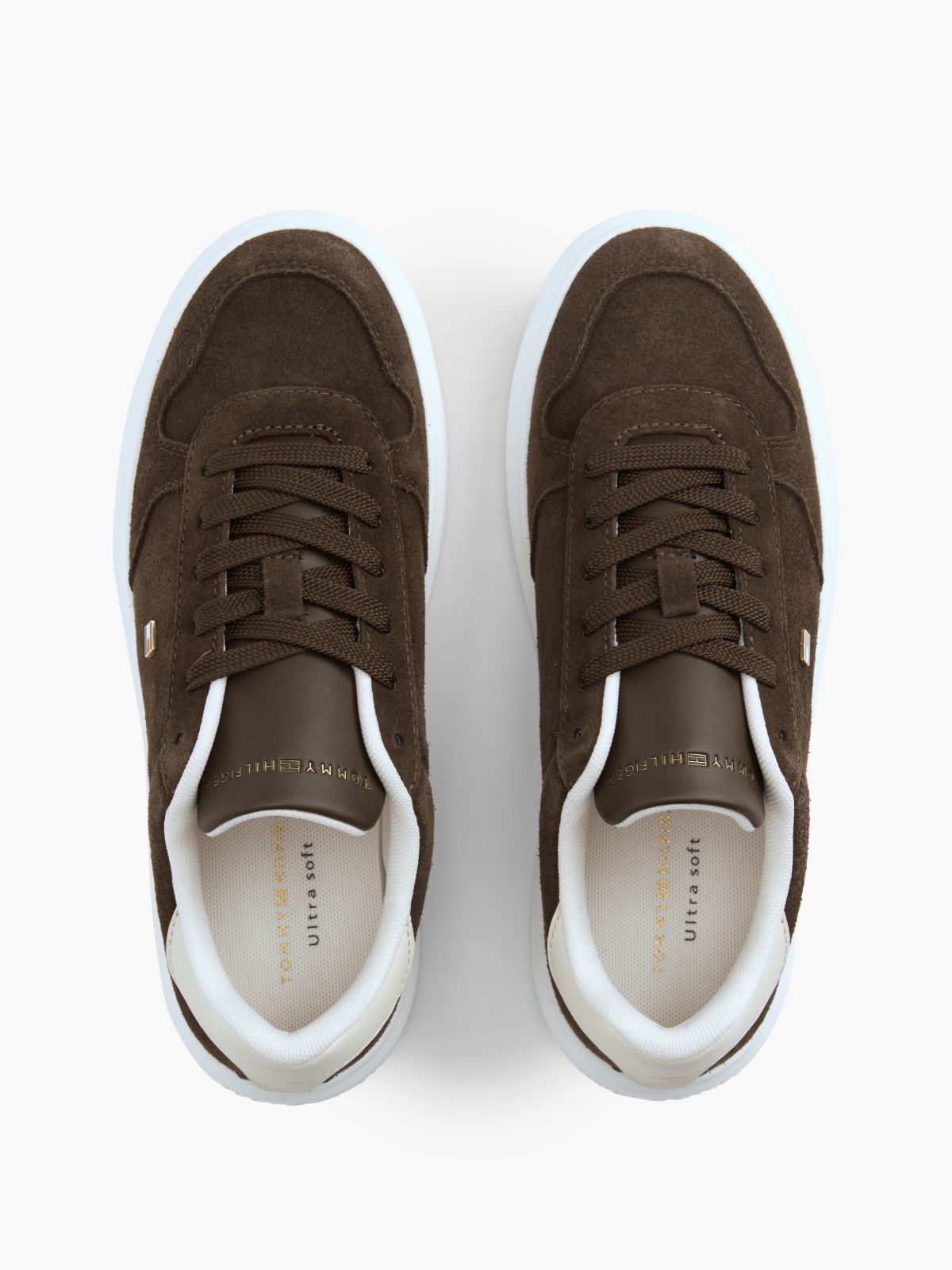 Lightweight Suede Court Trainers — Brown