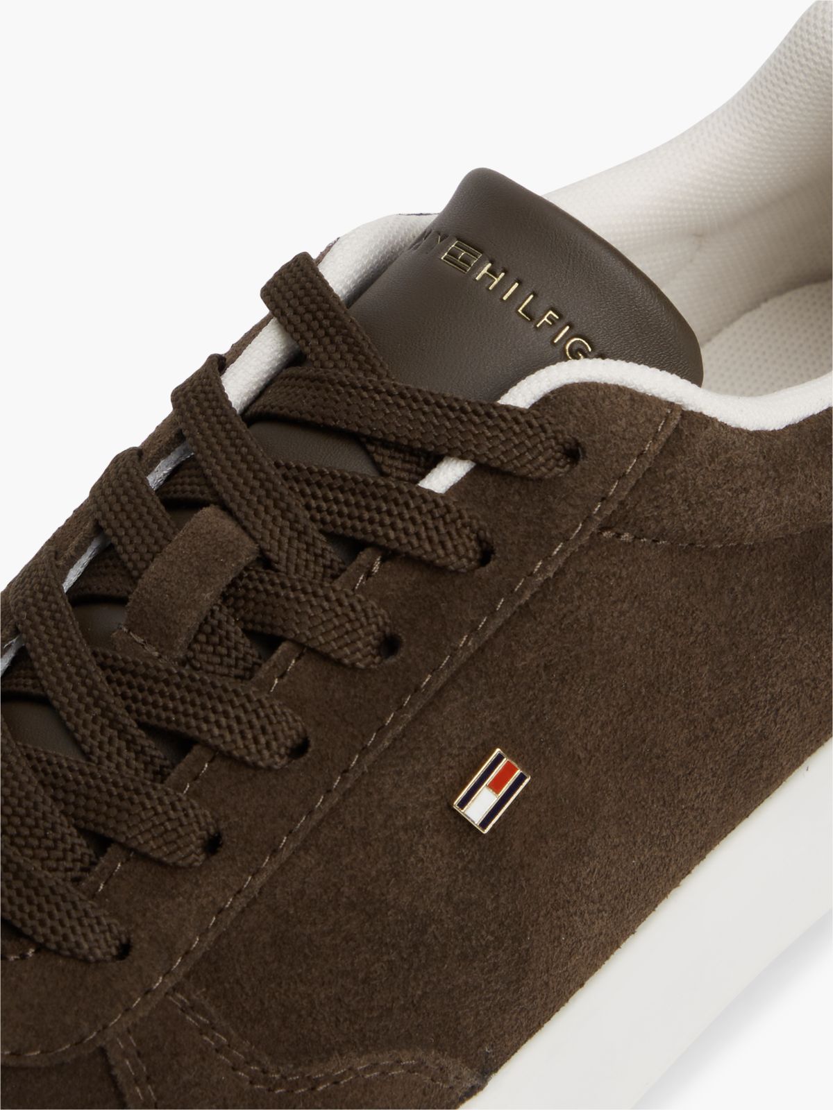 Lightweight Suede Court Trainers — Brown