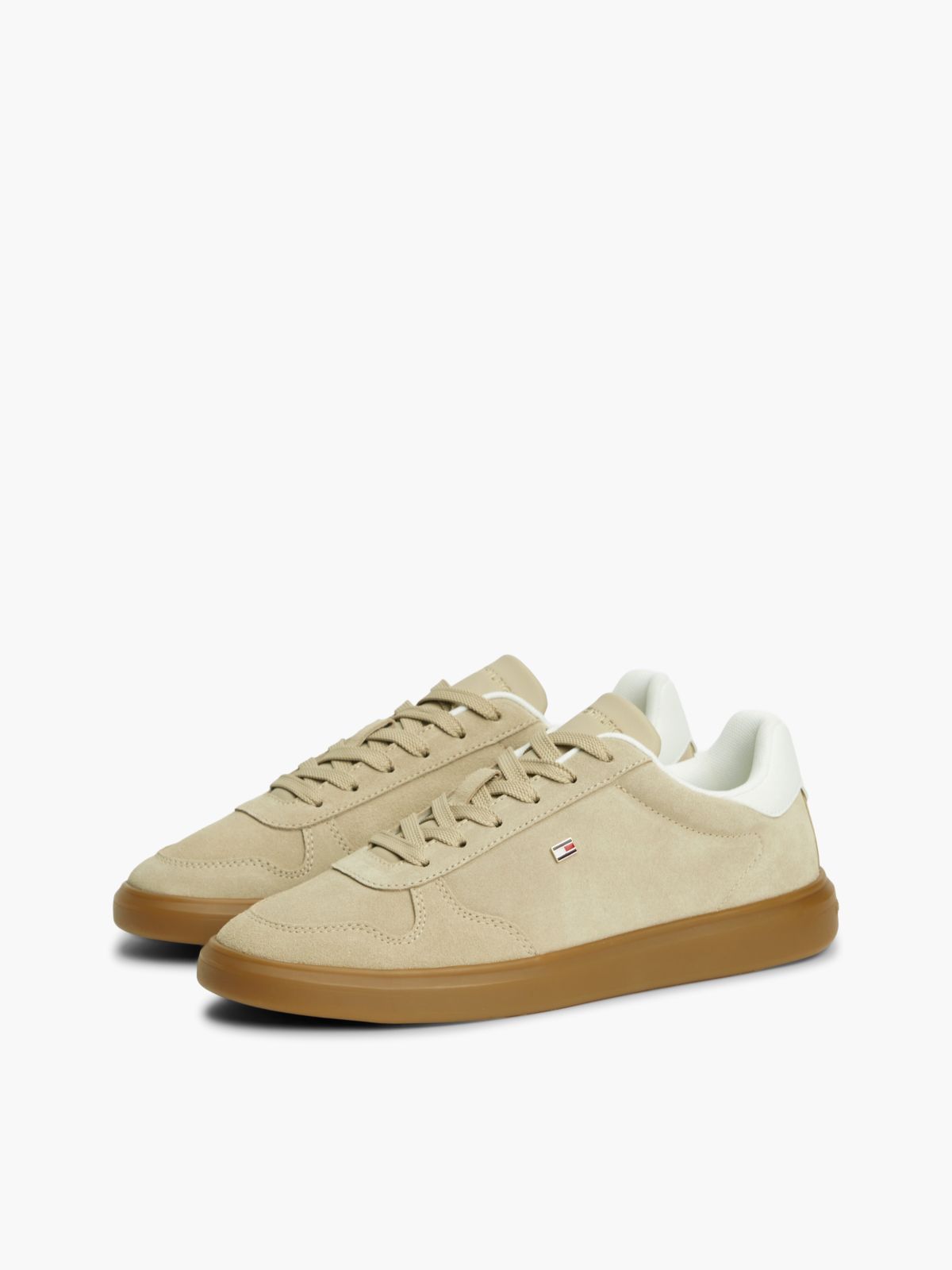 Lightweight Suede Court Trainers — Brown