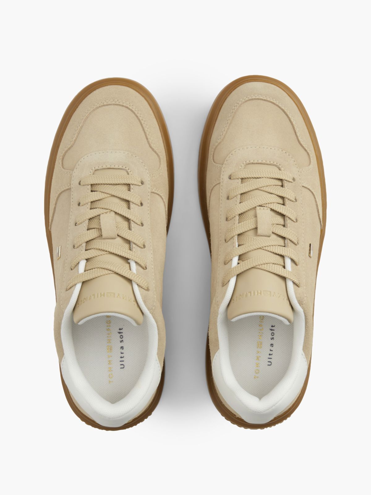 Lightweight Suede Court Trainers — Brown