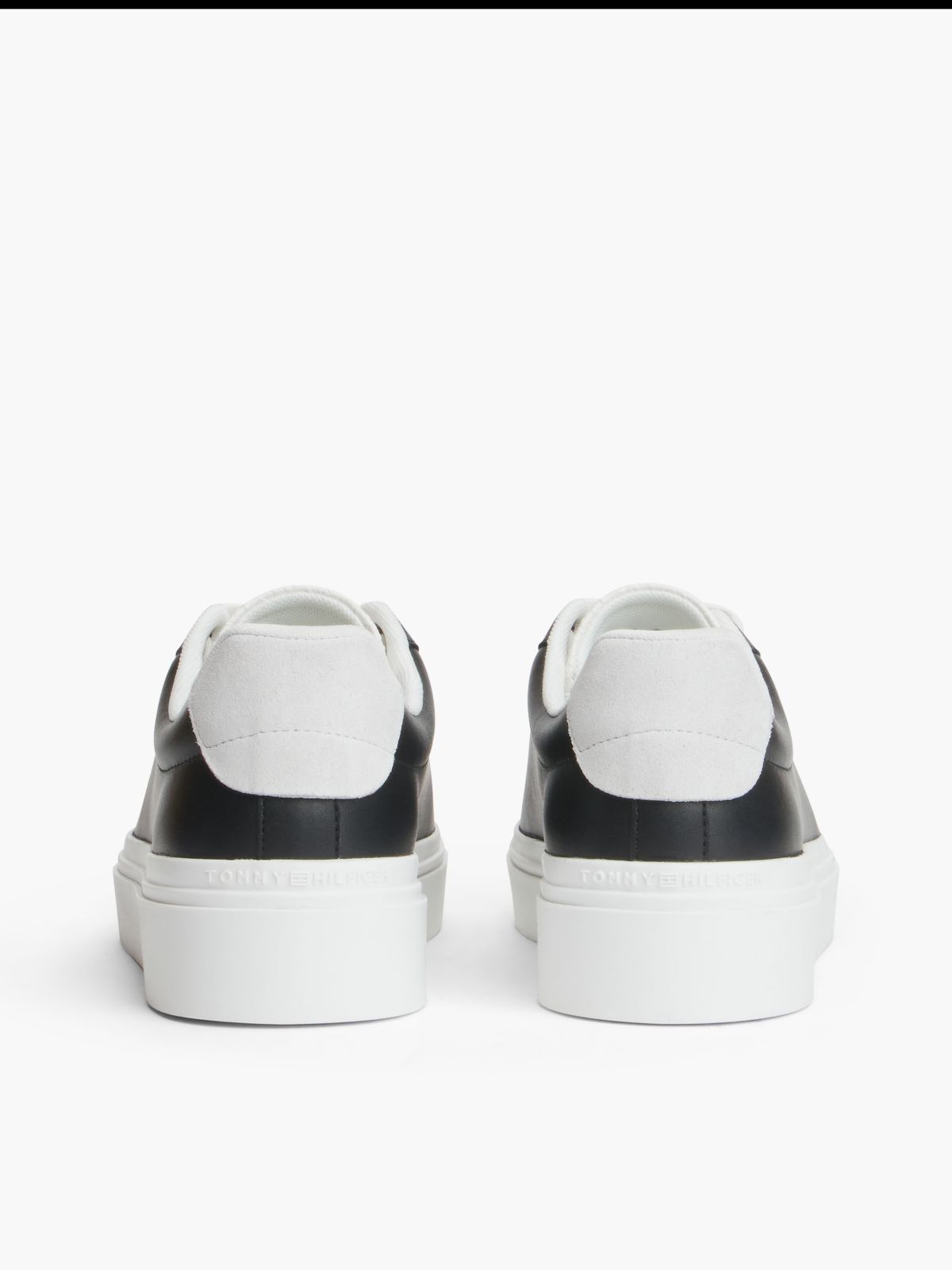 TH Monogram Leather Platform Trainers — Black