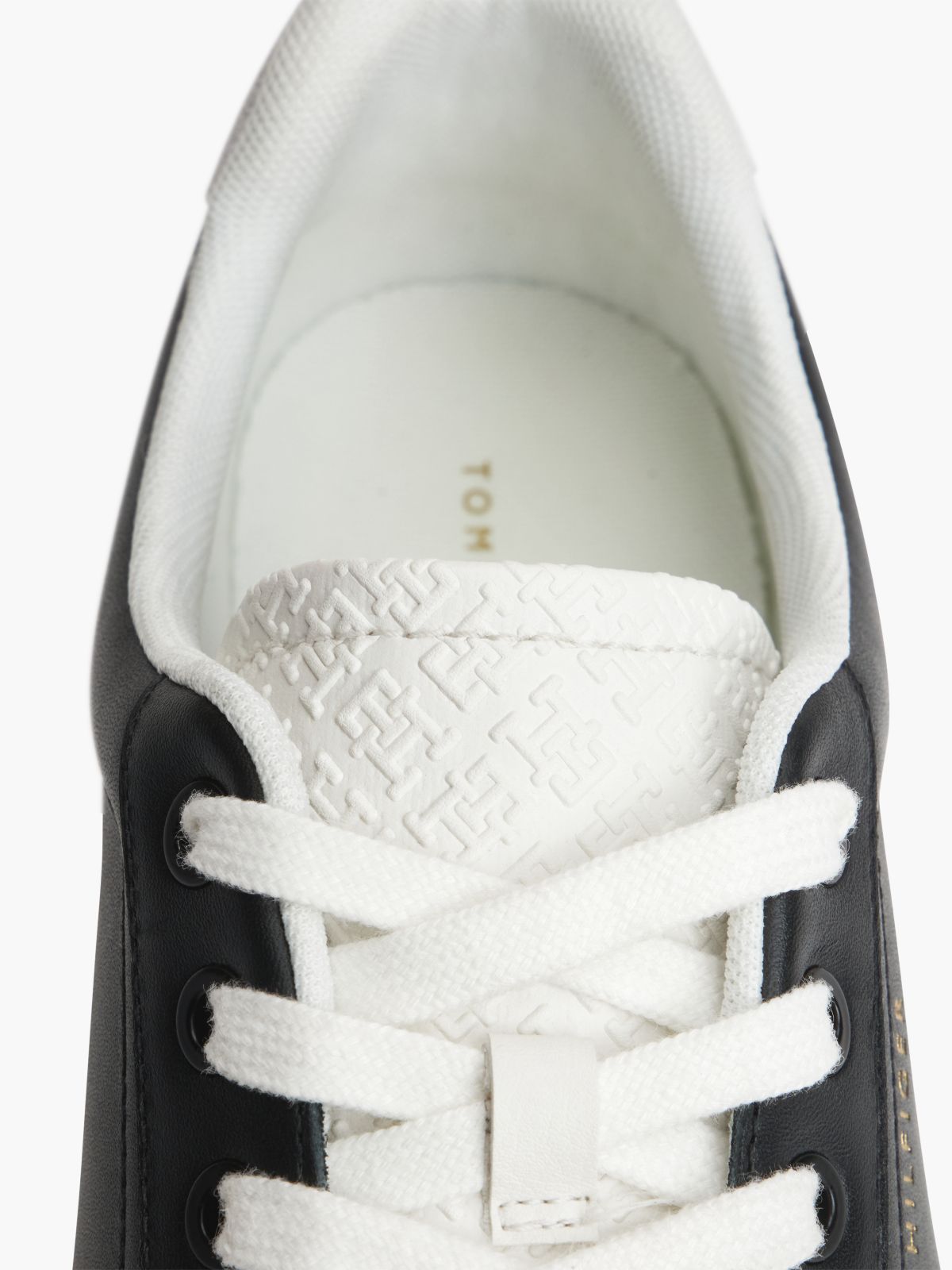 TH Monogram Leather Platform Trainers — Black