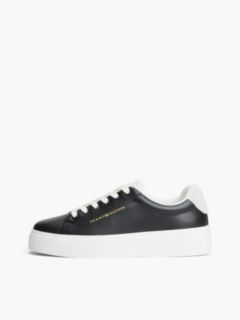TH Monogram Leather Platform Trainers — Black 7