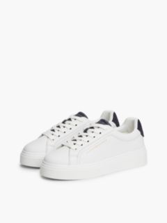 TH Monogram Leather Platform Trainers — White 2