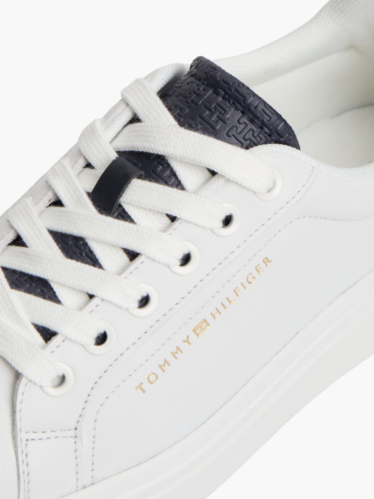 TH Monogram Leather Platform Trainers — White
