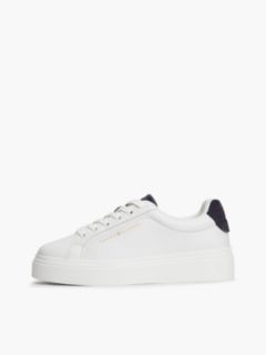 TH Monogram Leather Platform Trainers — White 7