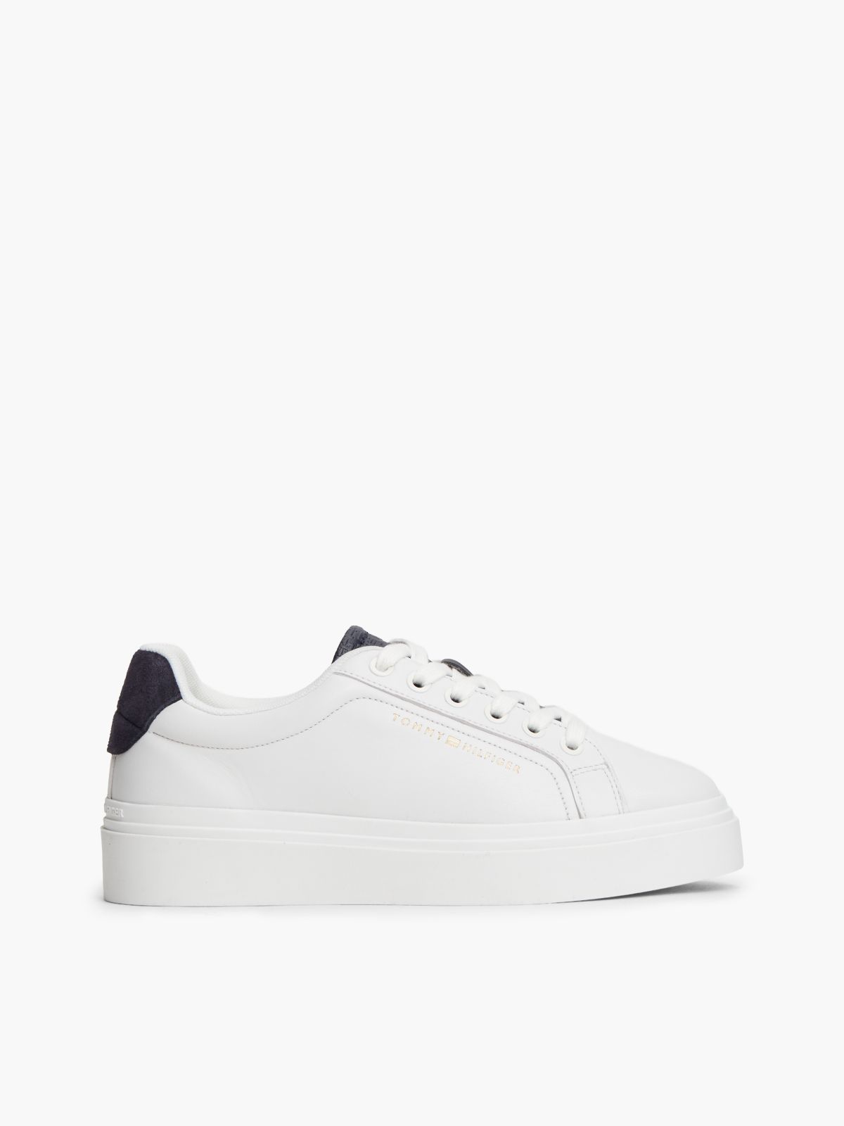 TH Monogram Leather Platform Trainers — White