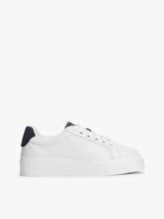 TH Monogram Leather Platform Trainers — White 1