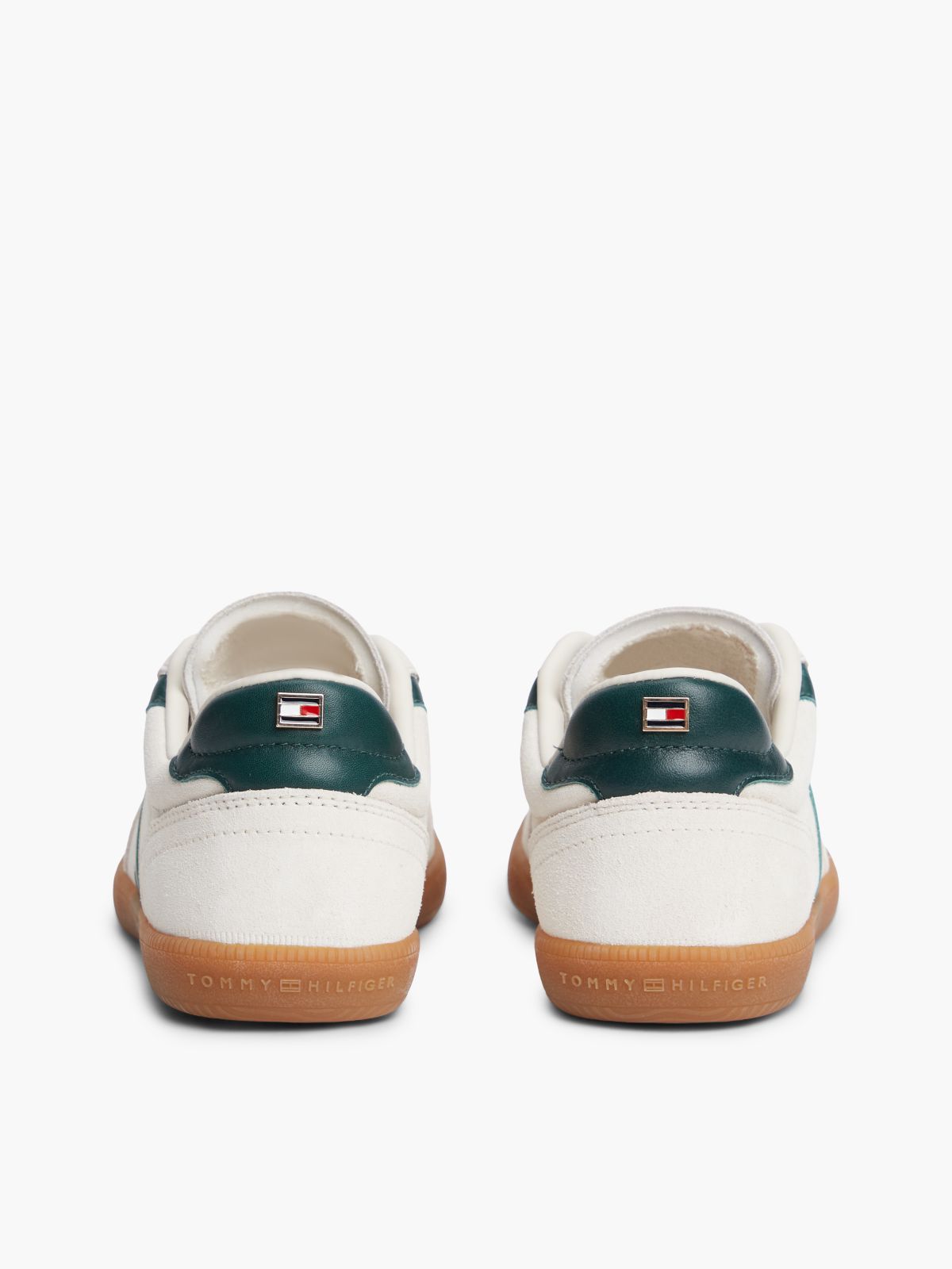 TH Tribeca Suede Mixed Texture Enamel Flag Trainers — Beige