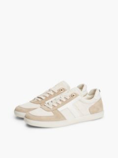 TH Tribeca Suede Mixed Texture Enamel Flag Trainers — Beige 2