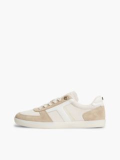 TH Tribeca Suede Mixed Texture Enamel Flag Trainers — Beige 7