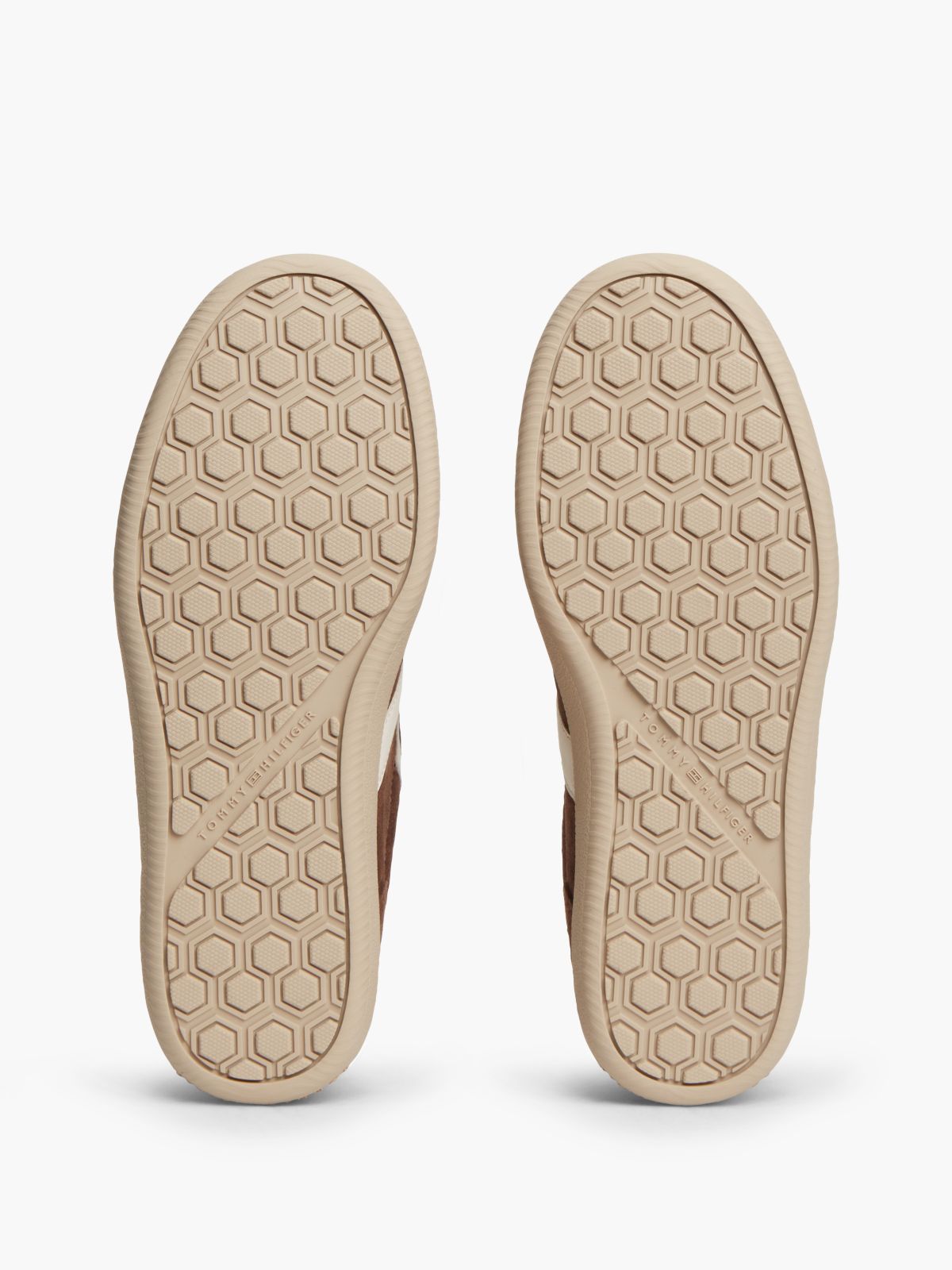 TH Tribeca Suede Mixed Texture Enamel Flag Trainers — Brown