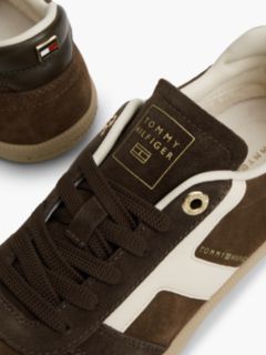 TH Tribeca Suede Mixed Texture Enamel Flag Trainers — Brown 6