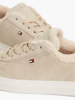 Leather Warm Lined Cupsole Trainers — Beige 6