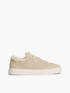 Leather Warm Lined Cupsole Trainers — Beige 1