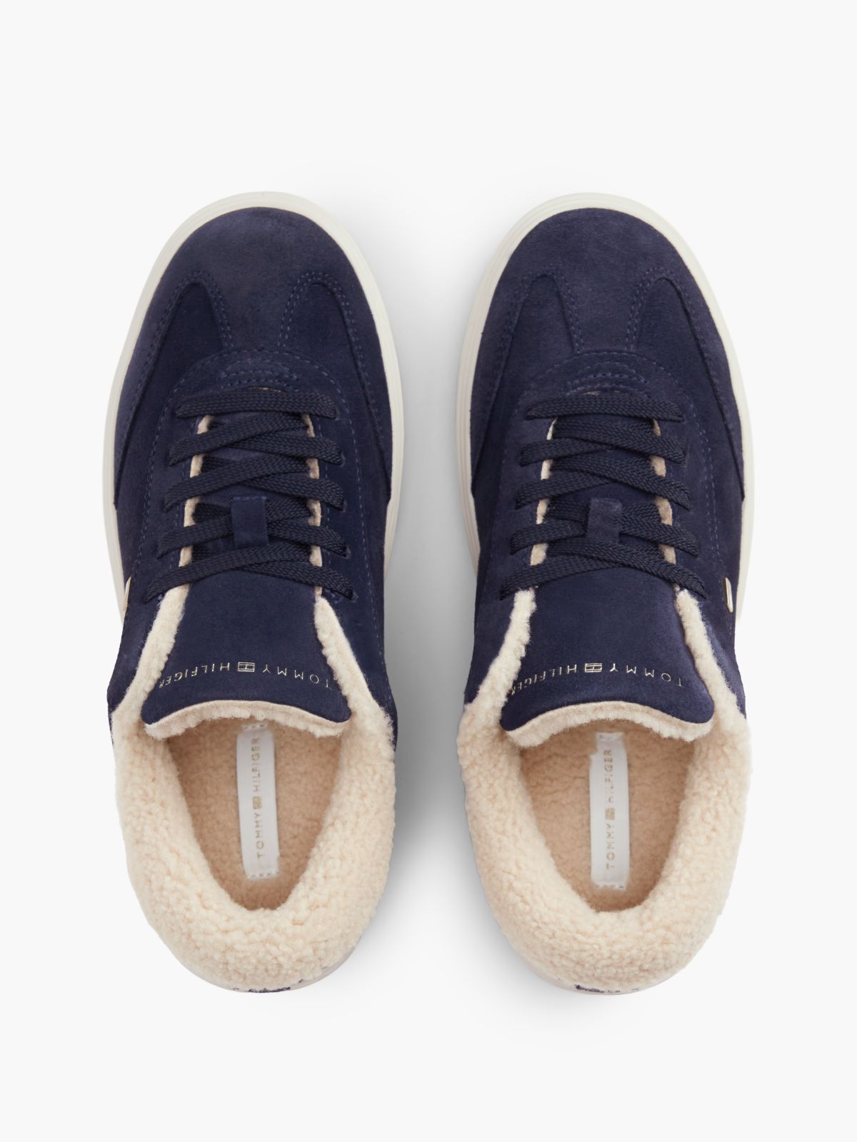 Leather Warm Lined Cupsole Trainers — Blue