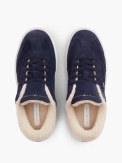 Leather Warm Lined Cupsole Trainers — Blue 3