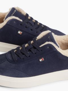 Leather Warm Lined Cupsole Trainers — Blue 6