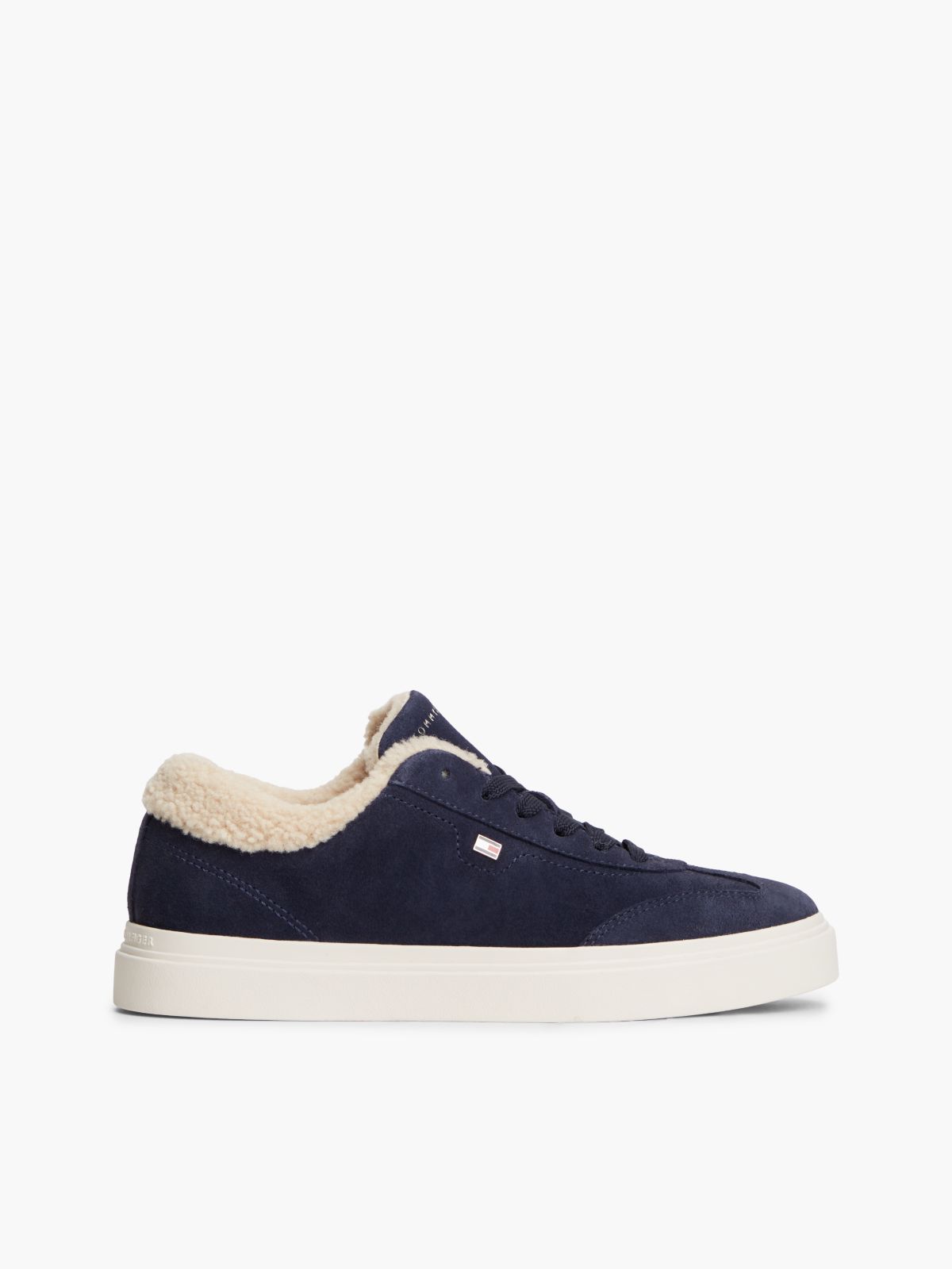 Leather Warm Lined Cupsole Trainers — Blue