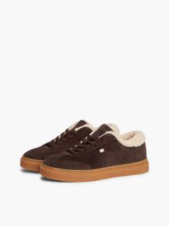 Leather Warm Lined Cupsole Trainers — Brown 2