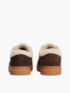 Leather Warm Lined Cupsole Trainers — Brown 4