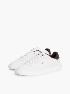 Lightweight Leather Court Trainers — Beige 2