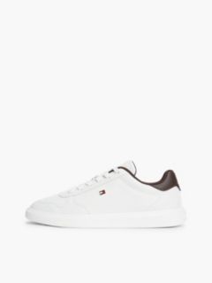 Lightweight Leather Court Trainers — Beige 7