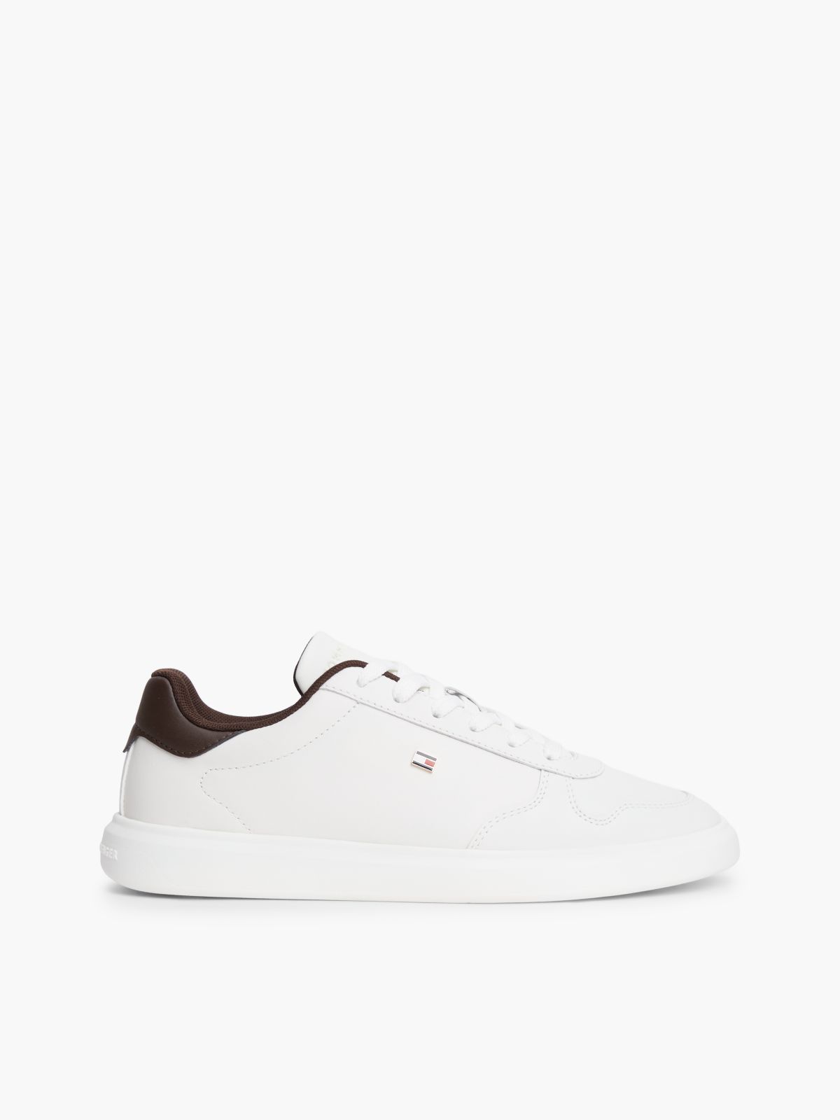 Lightweight Leather Court Trainers — Beige