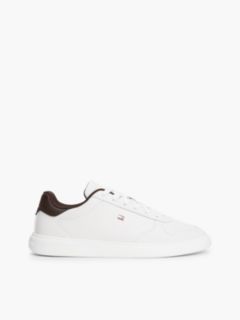 Lightweight Leather Court Trainers — Beige 1